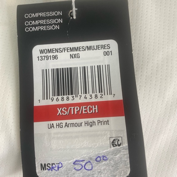 Under Armour Women’s Sports Bra High Print Black and White Size XS NWT - Picture 5 of 5